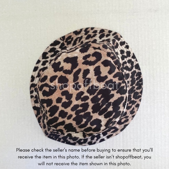 NEW Ganni Recycled Tech Bucket Hat Leopard XS/S - Picture 10 of 16